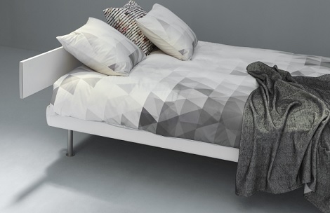 Auping Wood bed puur wit design, hoofdbord recht